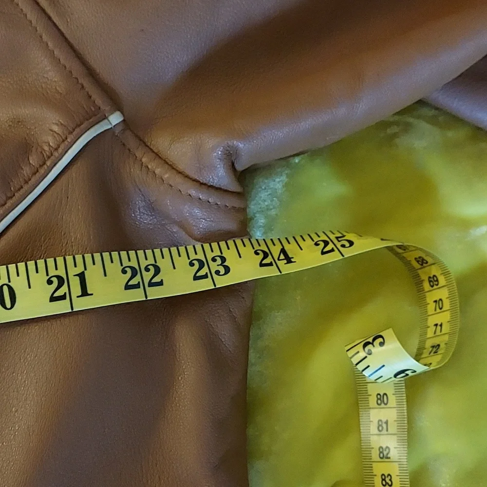 Baby Phat Women's Moto Leather Jacket Tan Cream Piping Removable Lining … - Picture 16 of 16